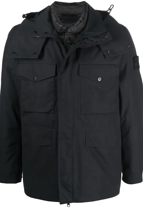 Stone Island vadderad utility-jacka - Svart