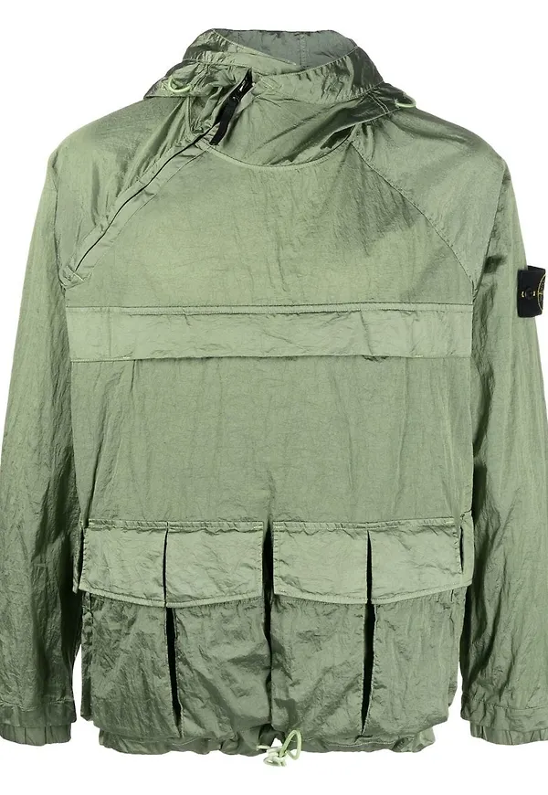 Stone Island vindjacka med huva - Grön