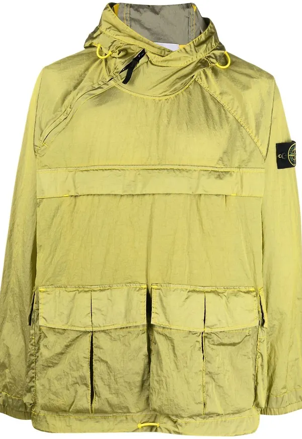 Stone Island vindjacka med huva - Grön