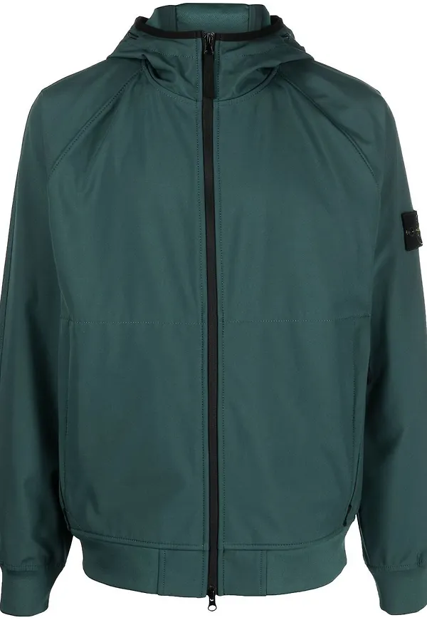 Stone Island vindjacka med huva - Grön