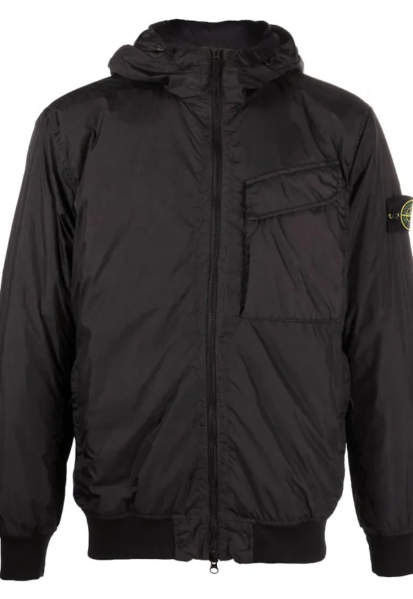 Stone Island vindjacka med kompassmärke - Svart