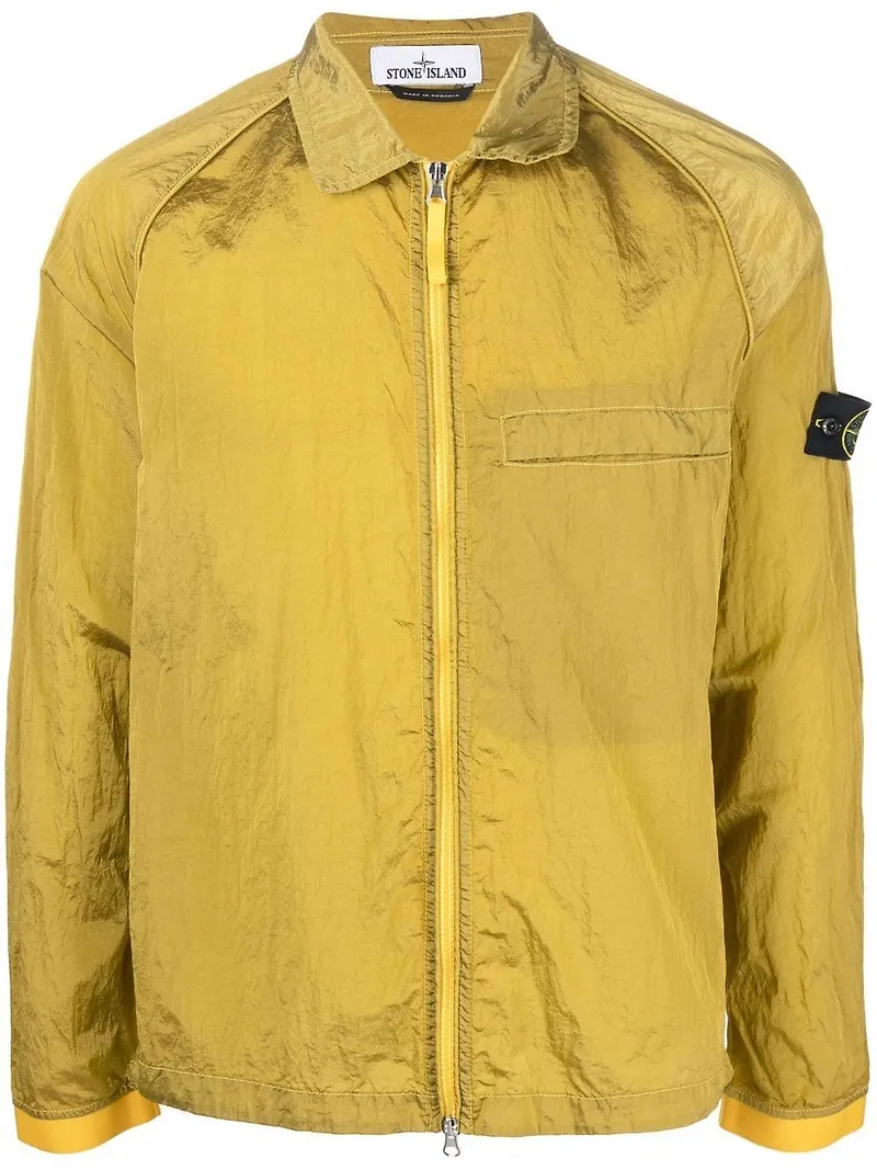Stone Island överskjorta med kompassmärke - Gul