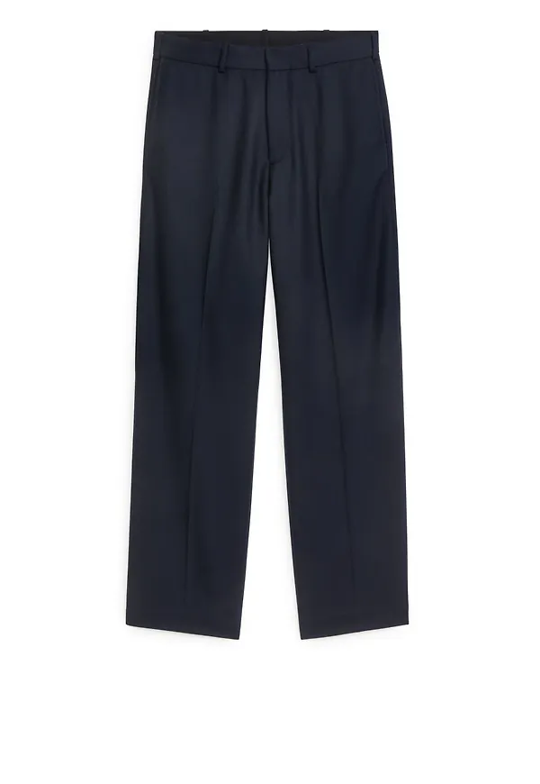 Straight-Fit Twill Trousers - Blue