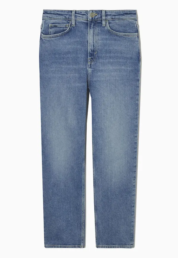 STRAIGHT-LEG SLIM-FIT ANKLE-LENGTH JEANS
