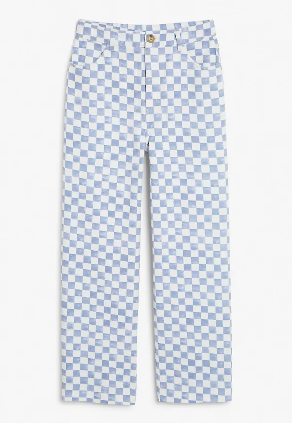 Straight-leg cotton trousers - Blue