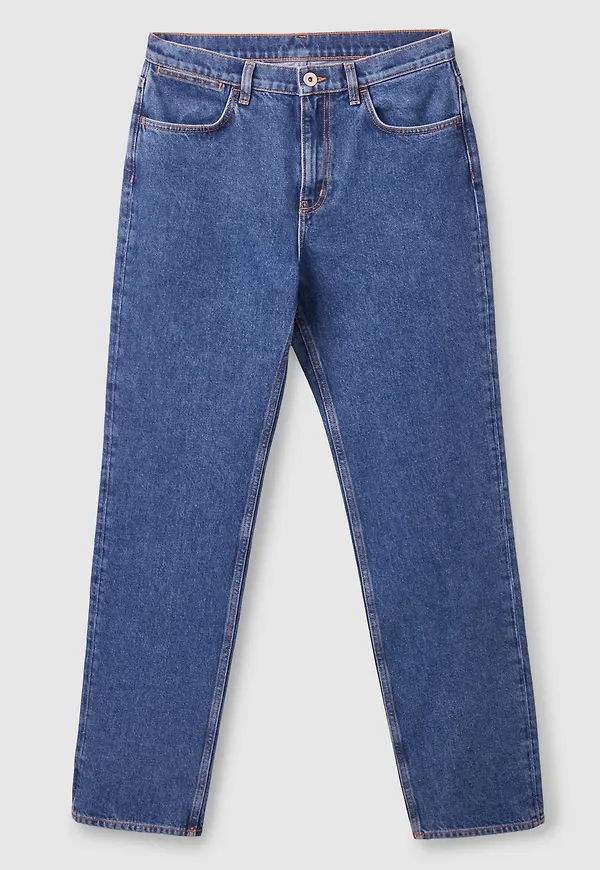 STRAIGHT-LEG MID-RISE JEANS