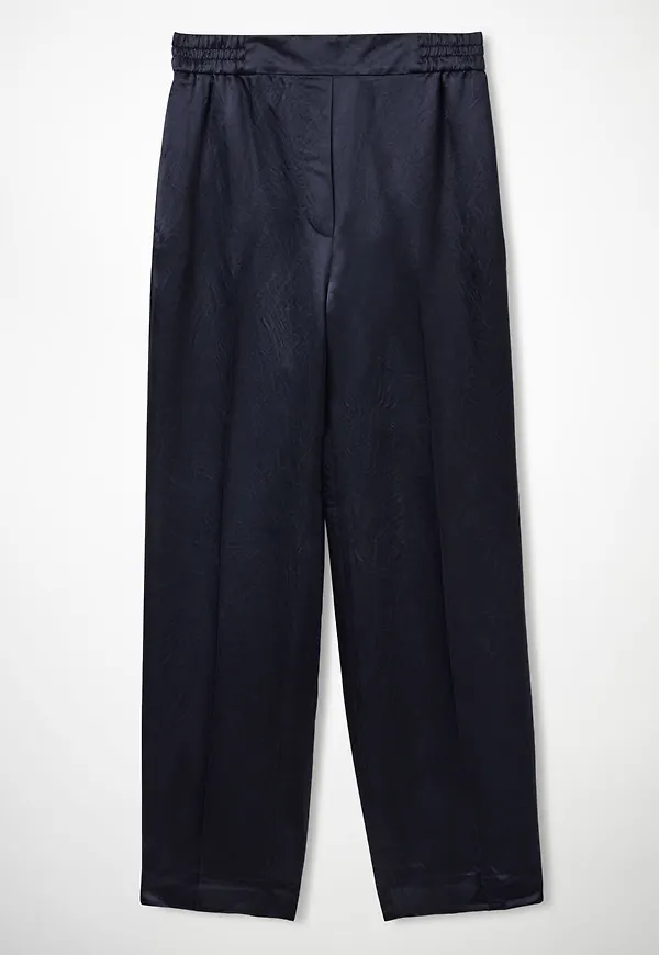 STRAIGHT-LEG SATIN TROUSERS
