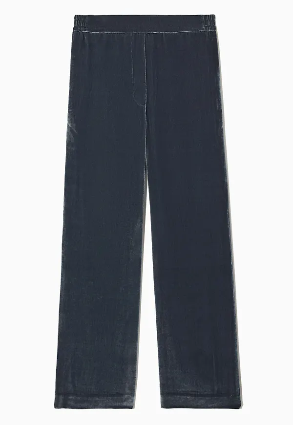 STRAIGHT-LEG VELVET TROUSERS