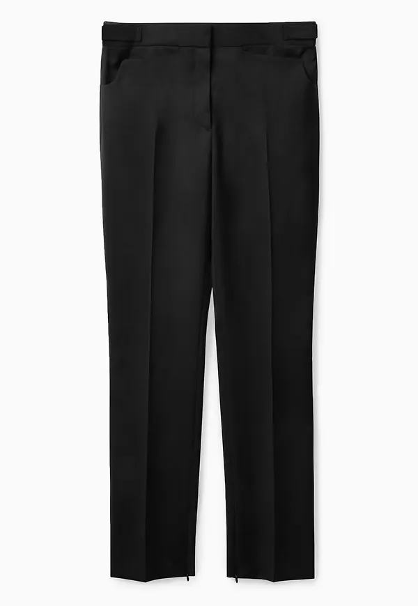 STRAIGHT-LEG WOOL TROUSERS
