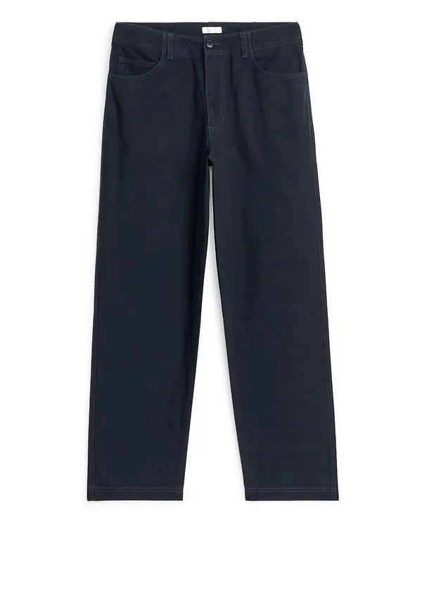 Straight Cotton Chinos - Blue