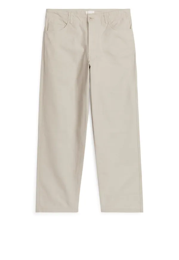 Straight Cotton Chinos - Grey