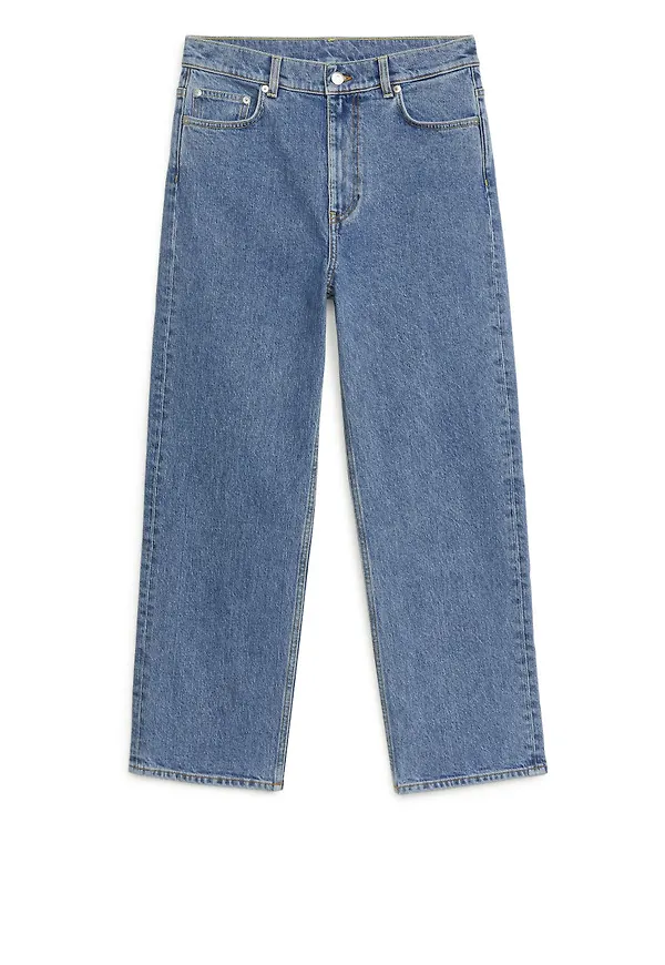 STRAIGHT CROPPED STRETCH Jeans - Blue