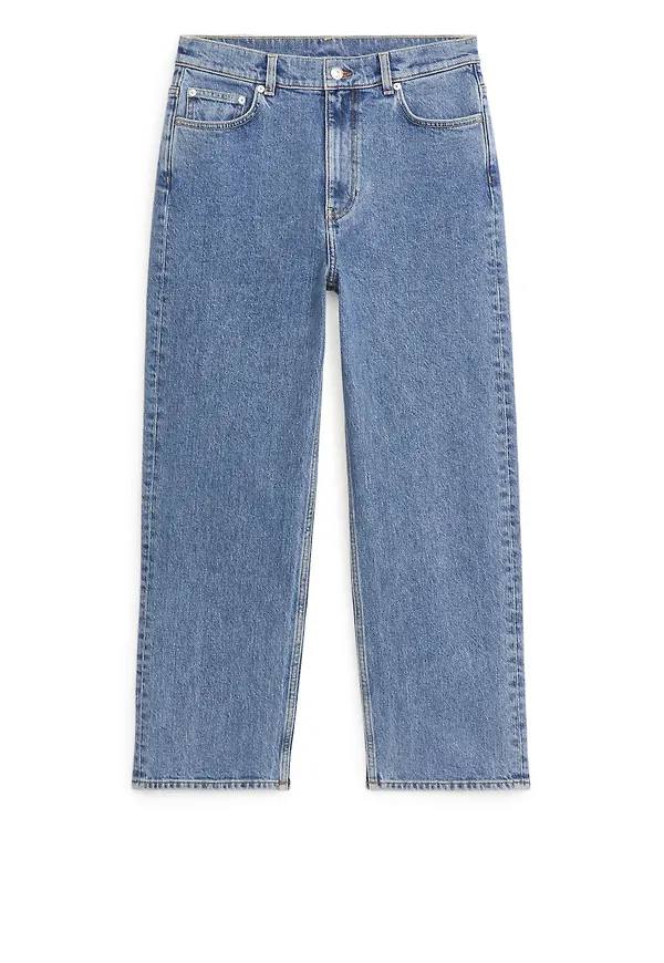 STRAIGHT CROPPED STRETCH Jeans - Blue