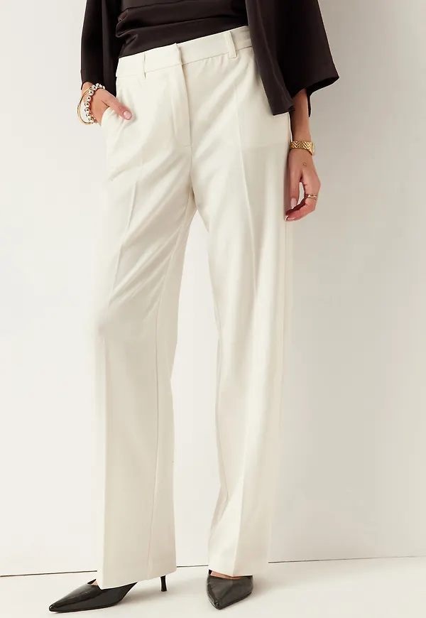 Straight High Waist Suit Trousers