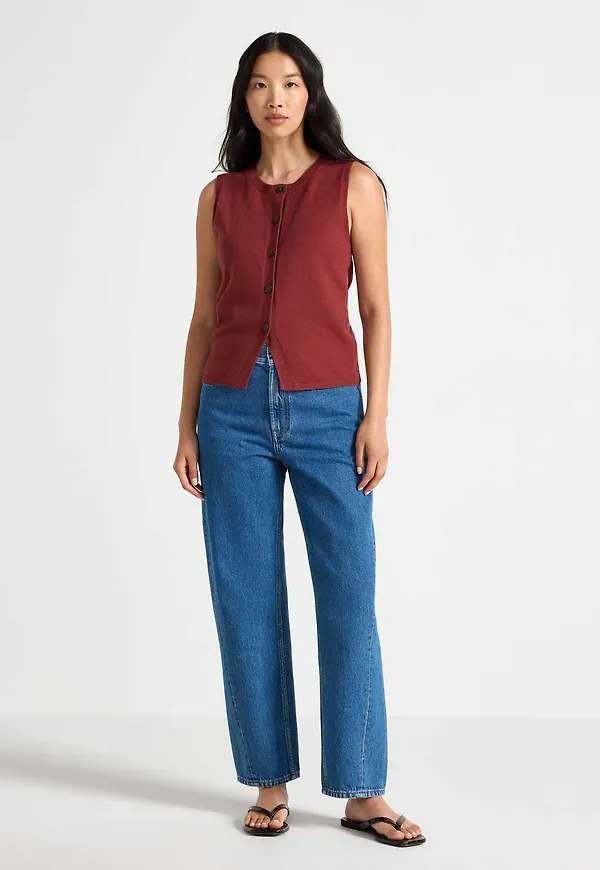 STRAIGHT jeans med hög midja