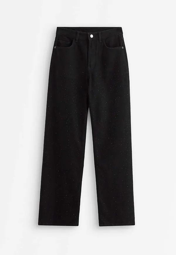 STRAIGHT jeans med strass