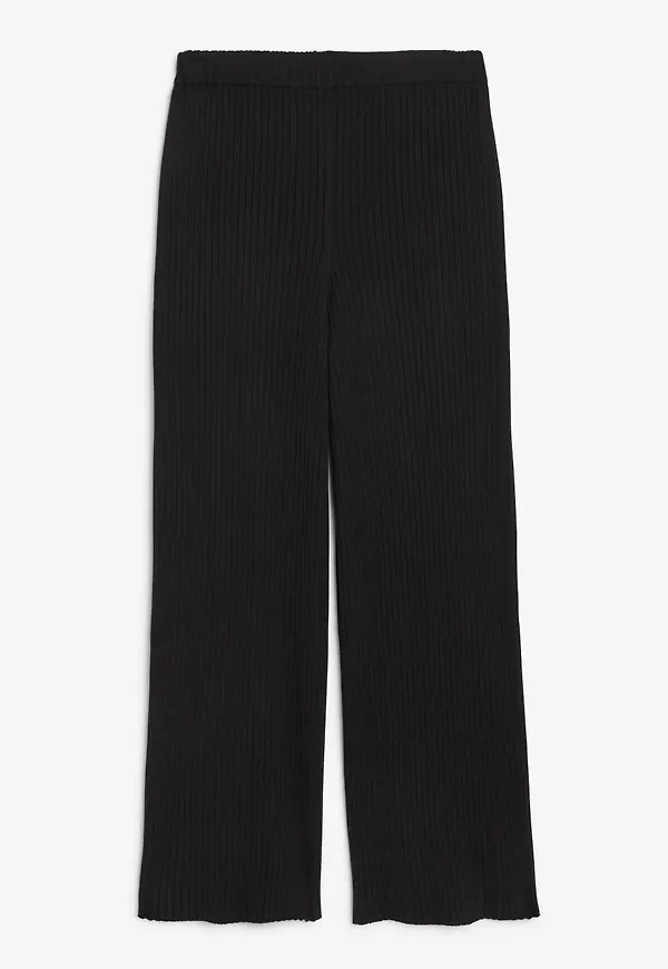 Straight leg knit trousers - Black