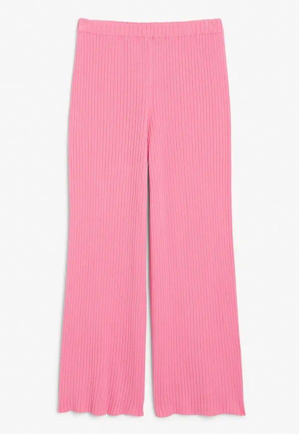 Straight leg knit trousers - Pink