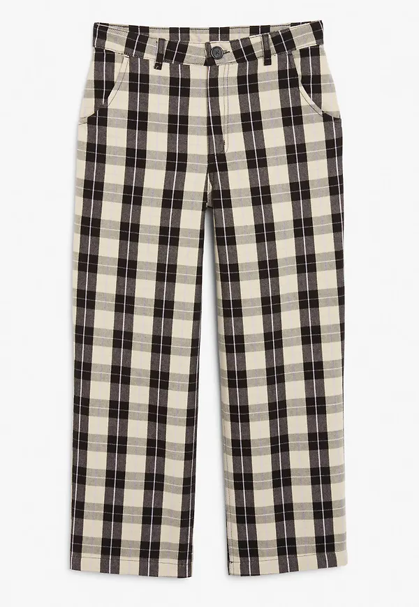 Straight leg twill trousers - Beige