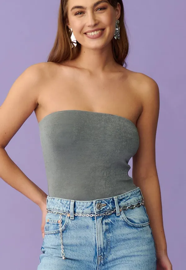 Straight long tube top