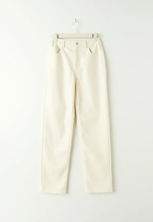 Straight PU trousers