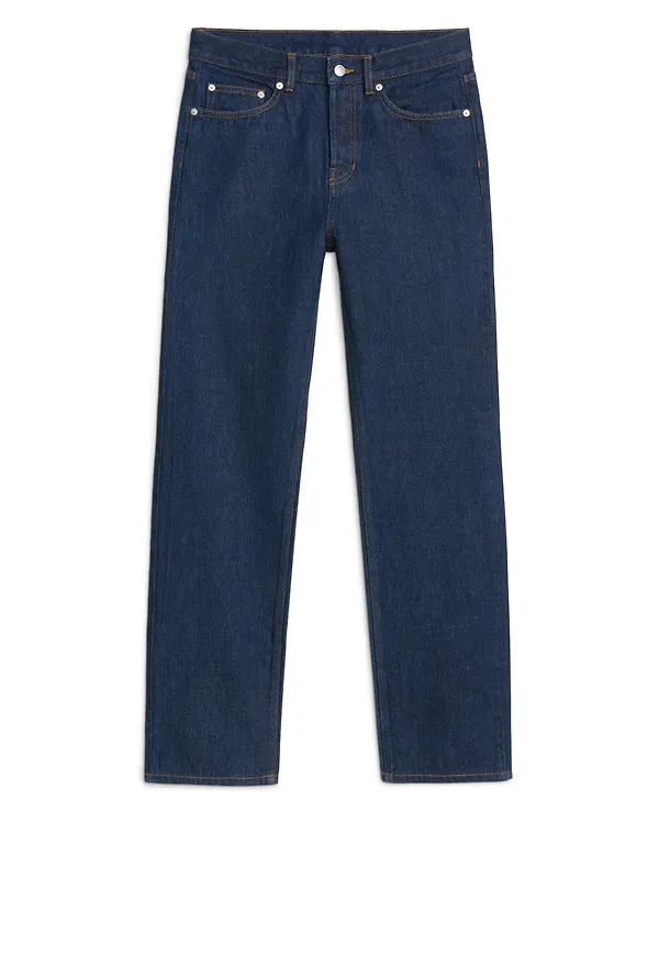 Straight Rinsed Indigo Jeans - Blue