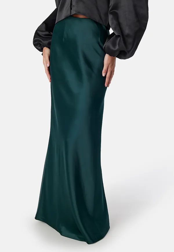 Straight Satin Maxi Skirt
