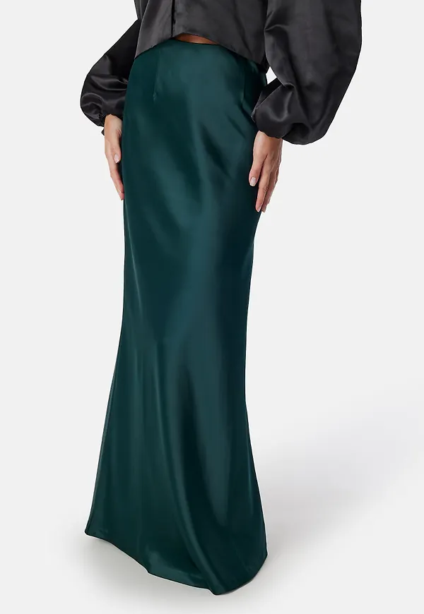 Straight Satin Maxi Skirt