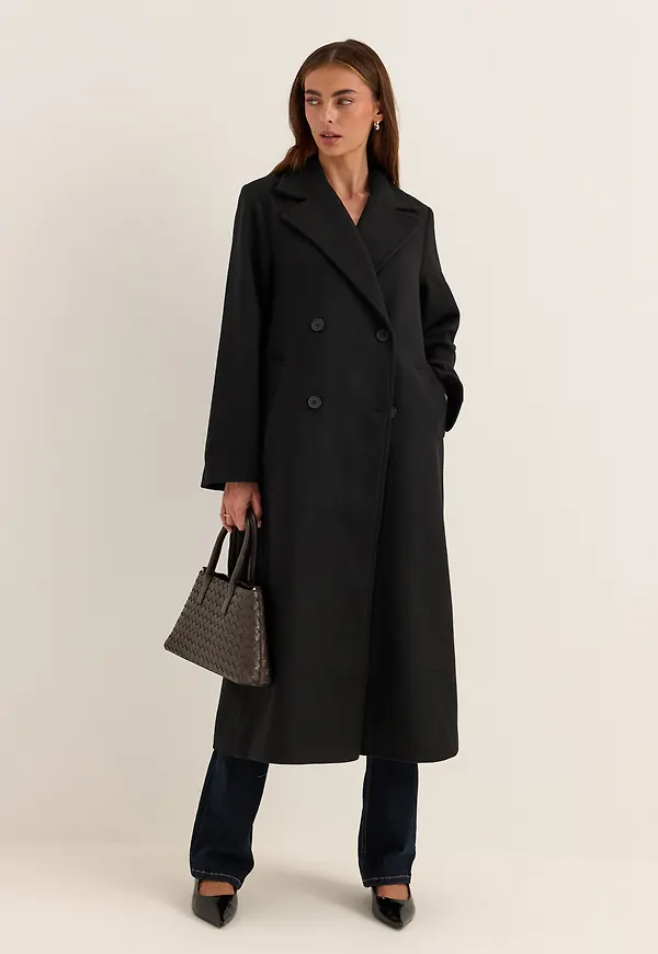 Straight Wool Blend Coat