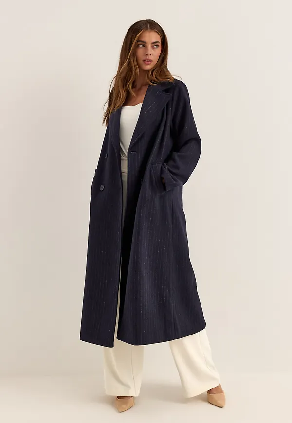 Straight Wool Blend Coat