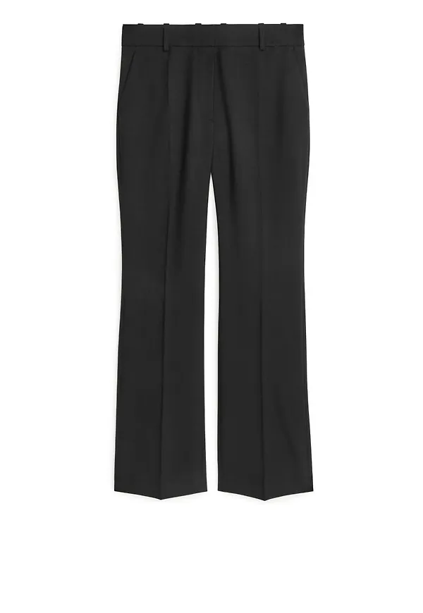 Stretch-Wool Twill Trousers - Black