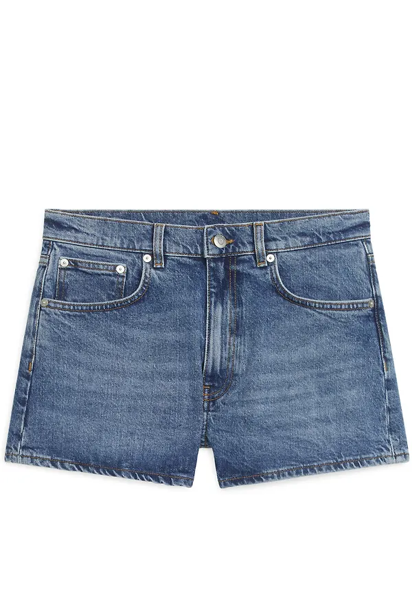 Stretch Denim Shorts - Blue