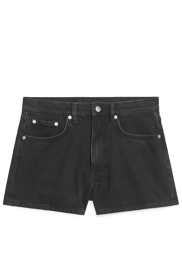 Stretch Denim Shorts - Grey