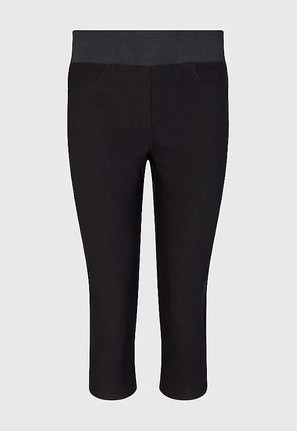 Stretchig capribyxa med resårmidja