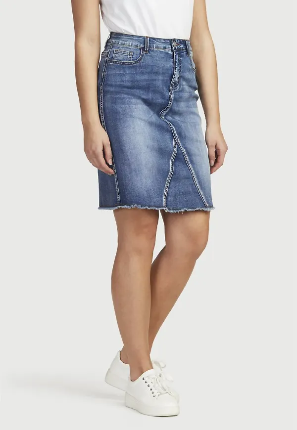 Stretchig denimkjol