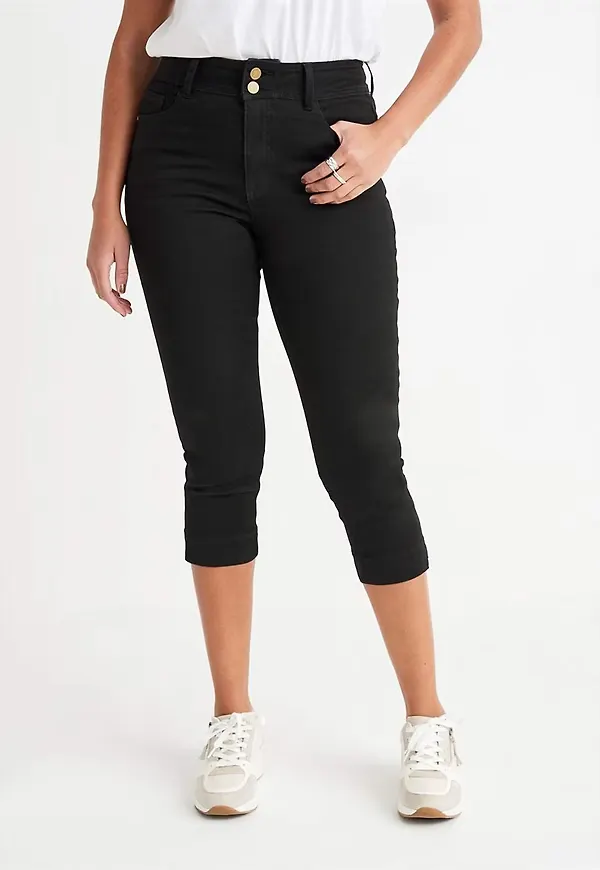 Stretchiga caprijeans med shaping-effekt Judy