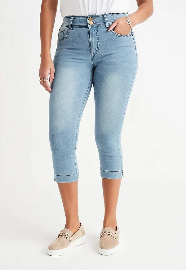 Stretchiga caprijeans med shaping-effekt Judy