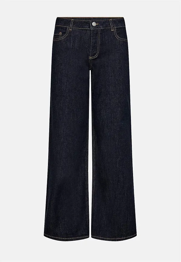 Stretchiga jeans med vida ben