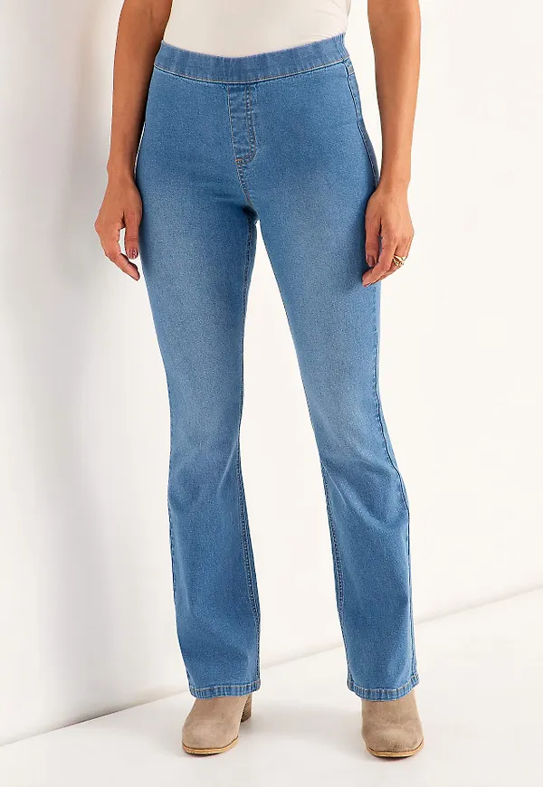 Stretchiga jeggings bootcut - två längder