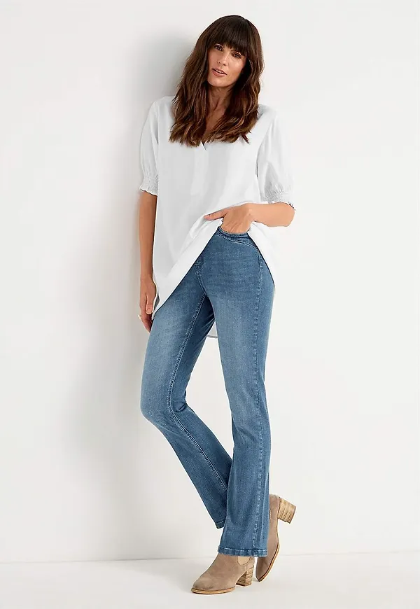 Stretchjeans med bootcut Anja