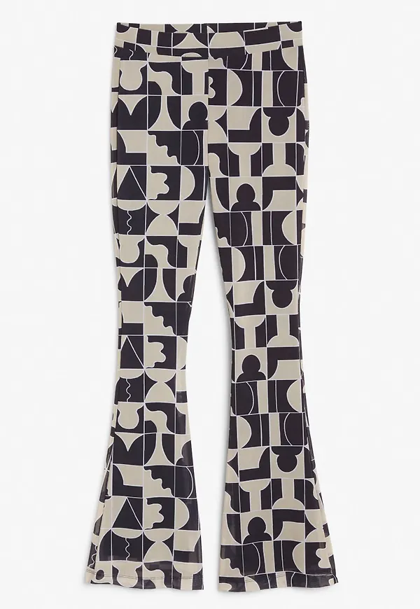 Stretchy flared trousers - White