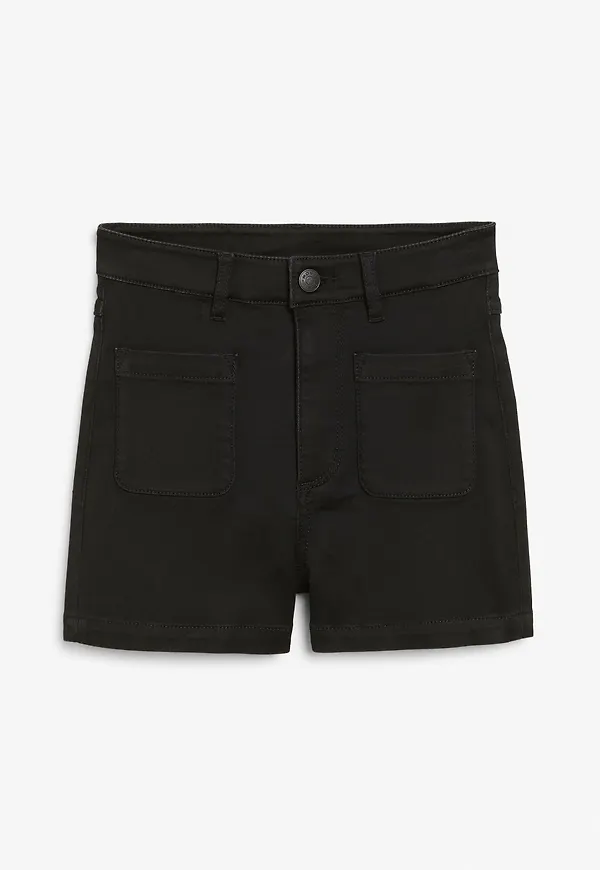 Stretchy high waisted shorts - Black