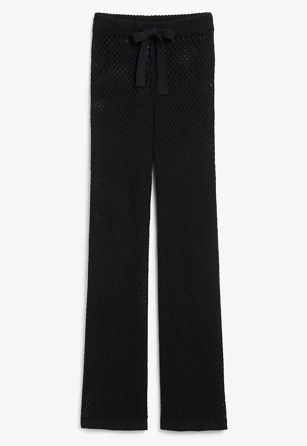 Stretchy net trousers - Black