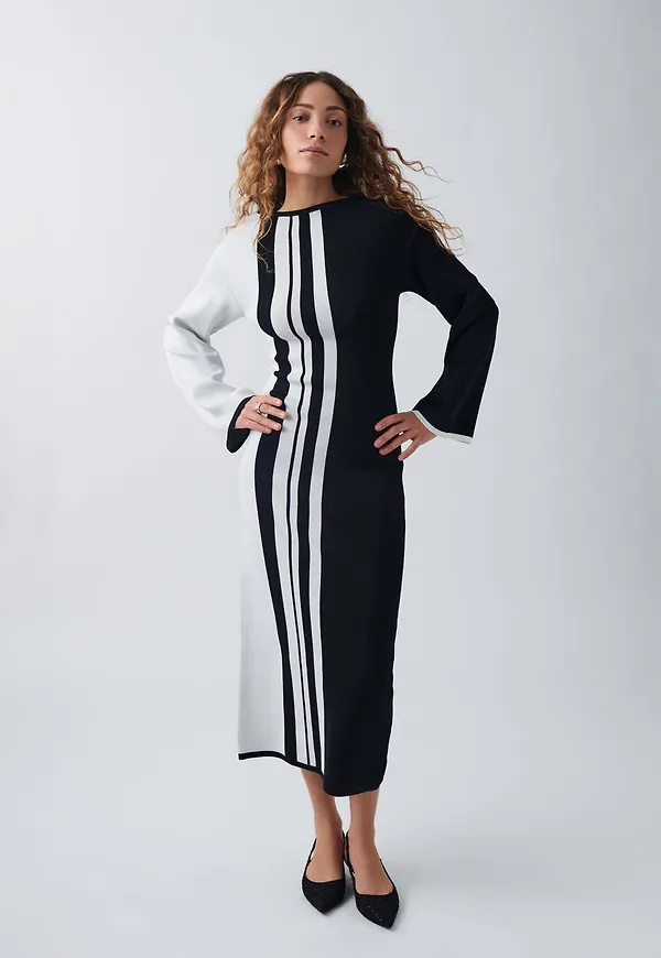 Stripe knitted dress