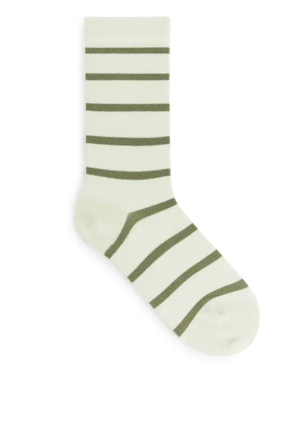 Striped Cotton Socks - Green