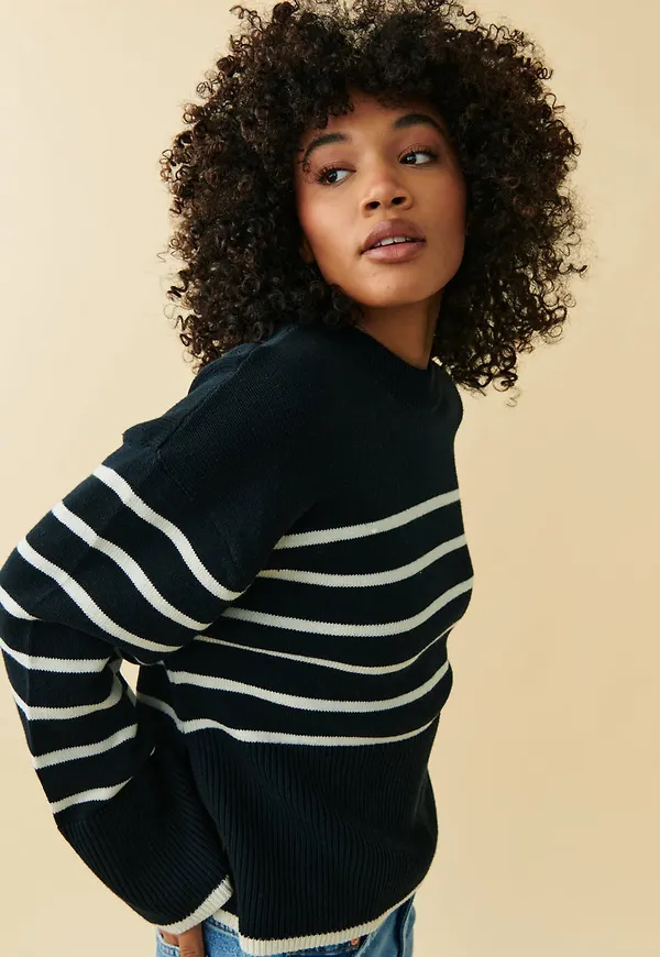Striped knitted sweater