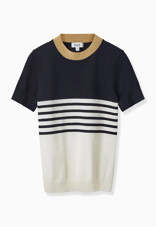 STRIPED KNITTED T-SHIRT