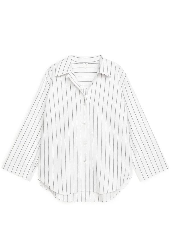 Striped Pyjama Shirt - White
