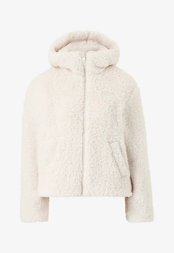 Stronger - Fleecejacka Hooded Pile Jacket - Vit