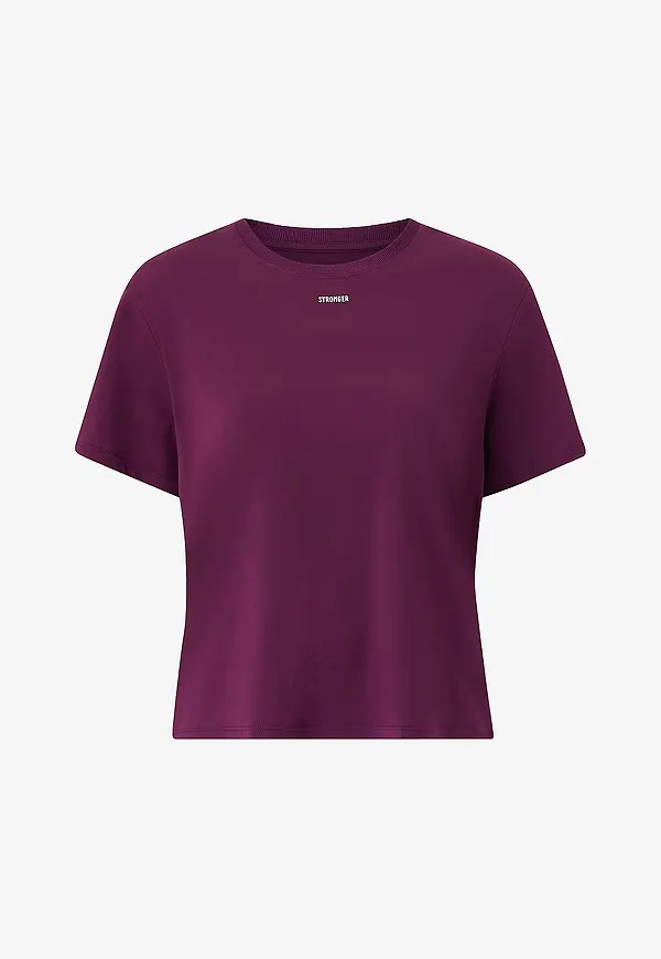 Stronger - Träningstopp Relaxed Tee - Lila